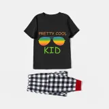 Family Matching Pajamas Exclusive Design Pretty Cool Sunglasses Black Pajamas Set