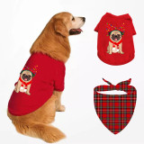 Christmas Design Hairband Bulldogs Christmas Dog Cloth with Scarf