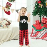 Family Matching Pajamas Exclusive Design Sloth Black And Red Plaid Pants Pajamas Set