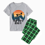 Family Matching Pajamas Exclusive Design Explore More Climbing Green Plaid Pants Pajamas Set