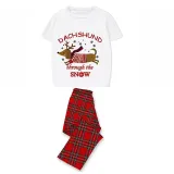 Christmas Matching Family Pajamas Dachshund Through The Snow Short Sleeve Pajamas Set