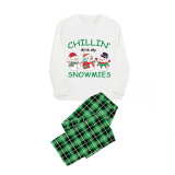 Christmas Matching Family Pajamas Chillin with My Snowmies White Top Pajamas Set