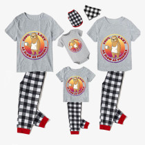 Family Matching Pajamas Exclusive Design 100% Lazy As Slow As Possible Gray Short Long Pajamas Set