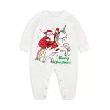 Christmas Matching Family Pajamas Merry Christmas Unicorn Santra Plaids Pants Pajamas Set