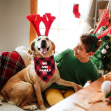 4 Pieces 2023 We are family Christmas Pet Scarf Christmas Dog Bandanas