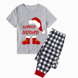 Christmas Matching Family Pajamas Bearded Santa Claus Short Gray Pajamas Set