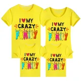 Family Matching Clothing Top Parent-kids I Love My Crazy Family Family T-shirts
