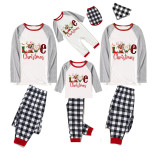 Christmas Matching Family Pajamas Love Deer Christmas White Top Pajamas Set