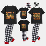 Family Matching Pajamas Exclusive Design Family Where Life Begins And Love Never Ends Black Pajamas Set