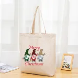 Christmas Eco Friendly HO HO HO Merry Christmas Handle Canvas Tote Bag