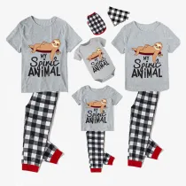Family Matching Pajamas Exclusive Design My Spirit Animal Gray Short Long Pajamas Set