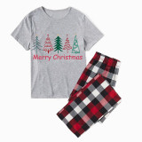 Christmas Matching Family Pajamas Merry Christmas Tree Black Short Pajamas Set
