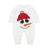 Christmas Matching Family Pajamas Merry Christmas Snowman Blue Plaids Pajamas Set