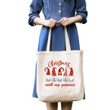 Christmas Eco Friendly Hanging with Five Gnomies Handle Canvas Tote Bag