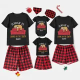 Family Matching Pajamas Exclusive Design Today Is Laying On The Couch Day Black And Red Plaid Pants Pajamas Set
