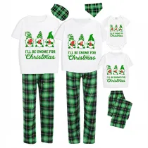 Christmas Matching Family Pajamas I'll Be Gnome For Christmas White Short Pajamas Set