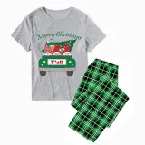 Christmas Matching Family Pajamas Merry Cristmas Y'll Gnomies Car Gray Short Pajamas Set