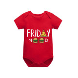 Family Matching Pajamas Exclusive Design Friday Mood Red Short Pajamas Set
