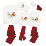 Christmas Matching Family Pajamas Unicorn Santa White Top Pajamas Set