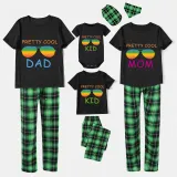 Family Matching Pajamas Exclusive Design Pretty Cool Sunglasses Black Pajamas Set