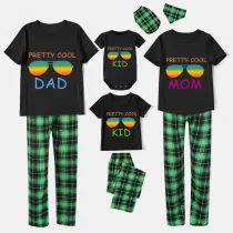 Family Matching Pajamas Exclusive Design Pretty Cool Sunglasses Black Pajamas Set