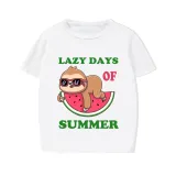 Family Matching Pajamas Exclusive Design Lazy Days Of Summer White Short Pajamas Set