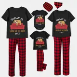 Family Matching Pajamas Exclusive Design Today Is Laying On The Couch Day Black And Red Plaid Pants Pajamas Set