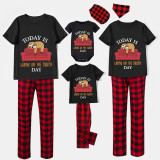 Family Matching Pajamas Exclusive Design Today Is Laying On The Couch Day Black And Red Plaid Pants Pajamas Set