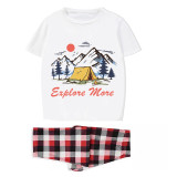 Family Matching Pajamas Exclusive Design Explore More Camping White Short Long Pajamas Set