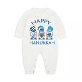 Christmas Matching Family Pajamas Happy Hanukkah Gnomies White Top Pajamas Set