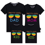 Family Matching Clothing Top Parent-kids Pretty Cool Sunglasses Family T-shirts