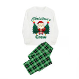 Christmas Matching Family Pajamas Merry Christmas Elephant Santa Green Plaids Pajamas Set