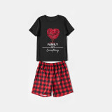 Family Matching Pajamas Exclusive Design Family Over Everthing Tree Black And Red Plaid Pants Pajamas Set