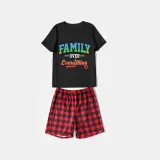 Family Matching Pajamas Exclusive Design Family Over Everthing Black And Red Plaid Pants Pajamas Set