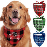 4 Pieces We are Family Christmas Pet Scarf Dog Bandanas