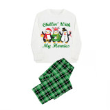 Christmas Matching Family Pajamas Chillin With My Homies White Top Pajamas Set