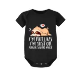 Family Matching Pajamas Exclusive Design I'm Not Lazy I'm Just On Power Saving Mode Black And Red Plaid Pants Pajamas Set