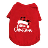 Christmas Design Merry Christmas Plaids Hat Dog Cloth with Scarf
