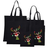 Christmas Eco Friendly Funny Hanging Ornaments Antler Handle Canvas Tote Bag