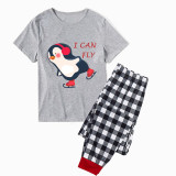 Family Matching Pajamas Exclusive Design I Can Fly Gray Short Long Pajamas Set