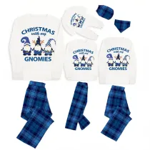 Christmas Matching Family Pajamas Red Hat Hanging with My Gnomies White Top Pajamas Set