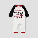 Christmas Matching Family Pajamas It's The Most Wonderful Time of The Year Crosses White Top Pajamas Set