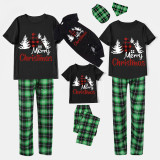 Christmas Matching Family Pajamas Merry Christmas House Black Short Pajamas Set