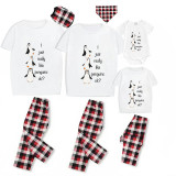Family Matching Pajamas Exclusive Design I Just Really Like Penguins Ok White Short Long Pajamas Set