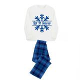Christmas Matching Family Pajamas Let It Snow Snowflake White Top Pajamas Set