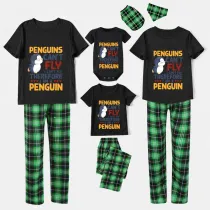 Family Matching Pajamas Exclusive Design Penguins Can't Fly I Can't Fly Therefore I Am A Penguin Black Pajamas Set