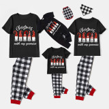 Christmas Matching Family Pajamas Christmas With My Gnomies Black Short Pajamas Set