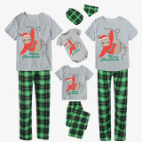 Christmas Matching Family Pajamas Merry Christmas Light Strings Sloths Green Plaid Pajamas Set