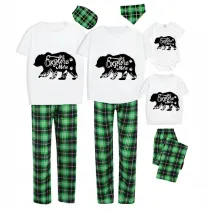 Family Matching Pajamas Exclusive Design Explore More Bear Green Plaid Pants Pajamas Set