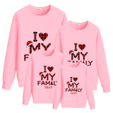 Family Matching Christmas Tops Exclusive Design 2023 I Love My Family Family Christmas Sweatshirt